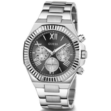 Guess Equity Analog Black Dial Silver Steel Strap Watch For Men - GW0703G1