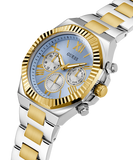 Guess Equity Analog Blue Dial Two Tone Steel Strap Watch For Men - GW0703G3