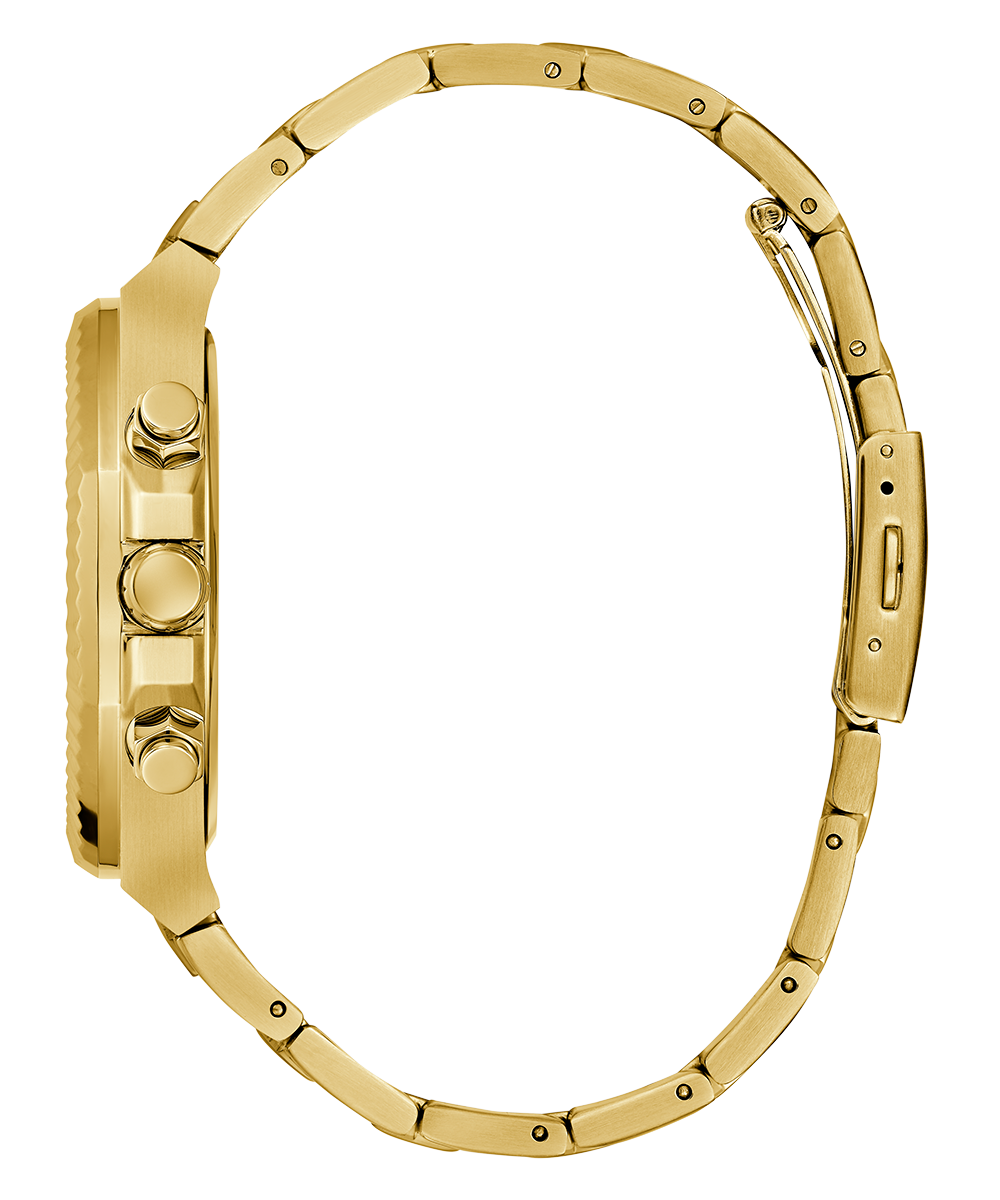 Guess Equity Multifunction Black Dial Gold Steel Strap Watch For Men - GW0703G5