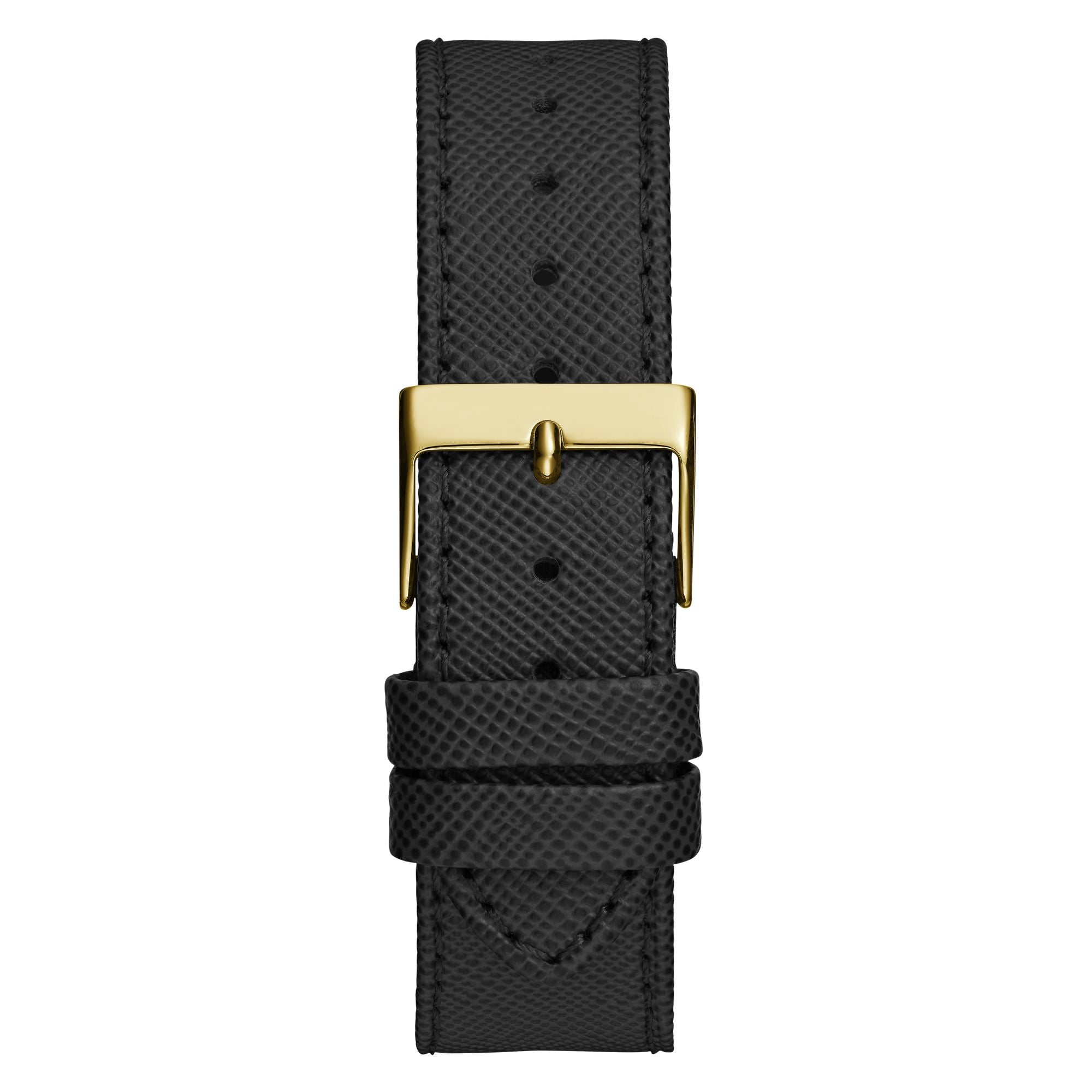 Guess Fusion Chronograph Black Dial Black Leather Strap Watch For Women - GW0553L4