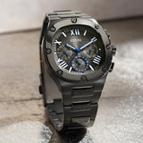 Guess Headliner Quartz Black Dial Grey Steel Strap Watch For Men - GW0572G5