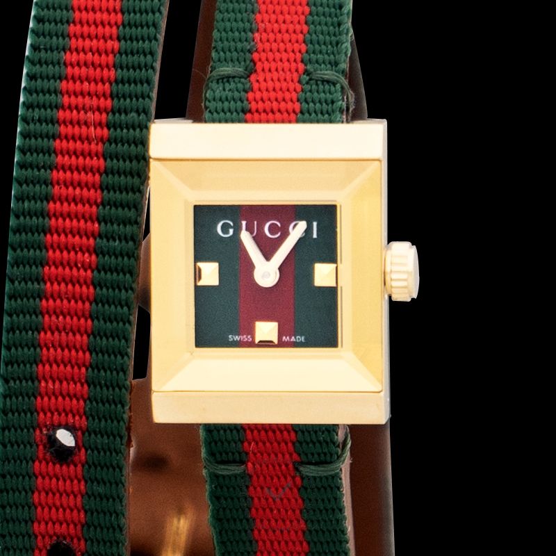 Gucci G-Frame Multicolored Dial Two Tone Nylon Strap Watch For Women - YA128527