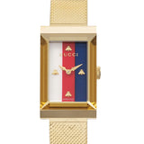 Gucci G-Frame Mother of Pearl Dial Yellow Gold Mesh Bracelet Watch For Women - YA147410
