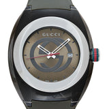 Gucci Sync XXL Quartz Brown Dial Brown Leather Strap Watch For Men - YA137106