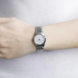 Gucci G Timeless Diamonds Mother of Pearl Dial Silver Mesh Bracelet Watch For Women - YA126508