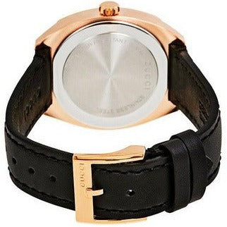Gucci GG2570 Quartz Black Dial Black Leather Strap Watch For Women - YA142509