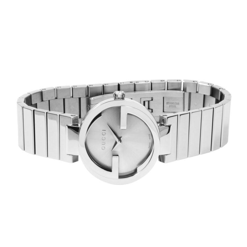 Gucci G Interlocking Silver Dial Silver Steel Strap Watch For Women - YA133503