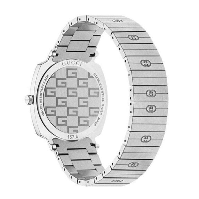 Gucci Grip Quartz Silver Dial Silver Steel Strap Watch For Women - YA157401