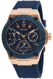 Guess Zena Blue Dial Blue Silicone Strap Watch For Women - W1049L2