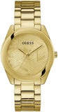Guess Cubed Analog Gold Dial Gold Steel Strap Watch For Women - GW0606L2
