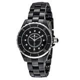 Chanel J12 Quartz Diamonds Black Dial Black Steel Strap Watch for Women - J12 H1625