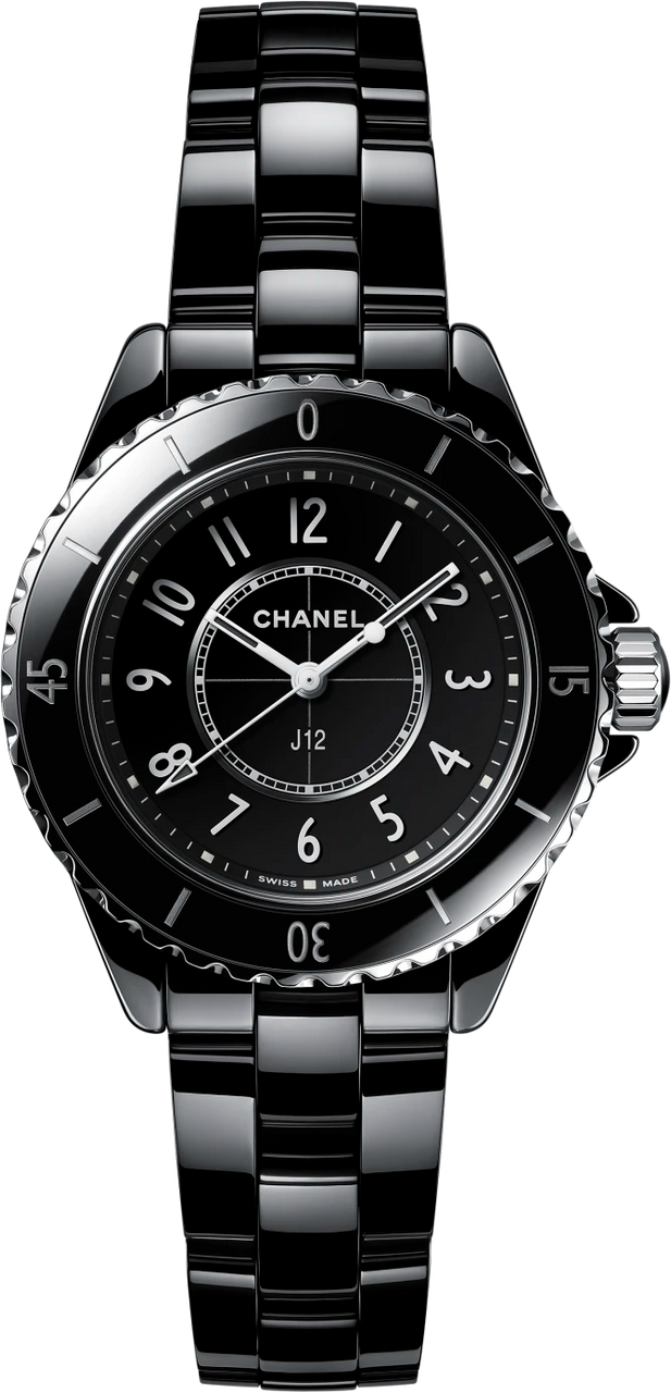 Chanel J12 Quartz Black Dial Black Steel Strap Watch for Women - J12 H5695