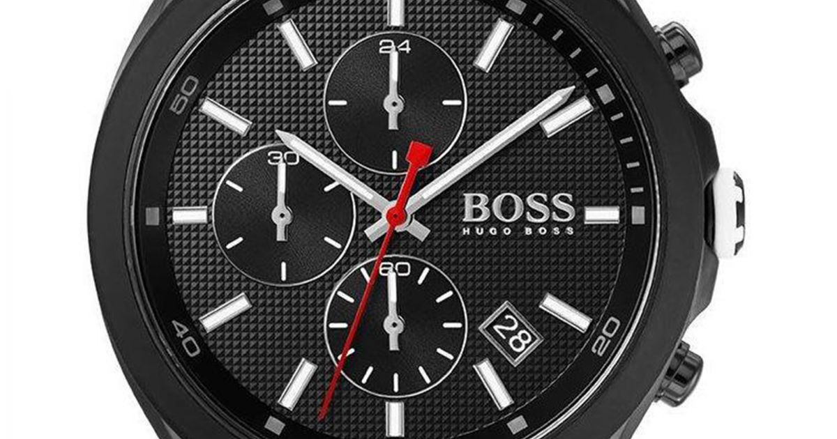Hugo Boss Velocity Chronograph Black Dial White Rubber Strap Watch for Men - 1513718