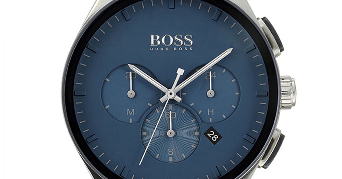 Hugo Boss Peak Chronograph Blue Dial Silver Steel Strap Watch for Men - 1513763