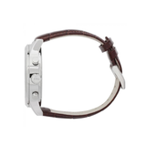 Hugo Boss Ambassador Chronograph Silver Dial Brown Leather Strap Watch For Men - HB1513195
