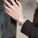 Calvin Klein Drift White Dial Rose Gold Steel Strap Watch for Women - K6S2N616