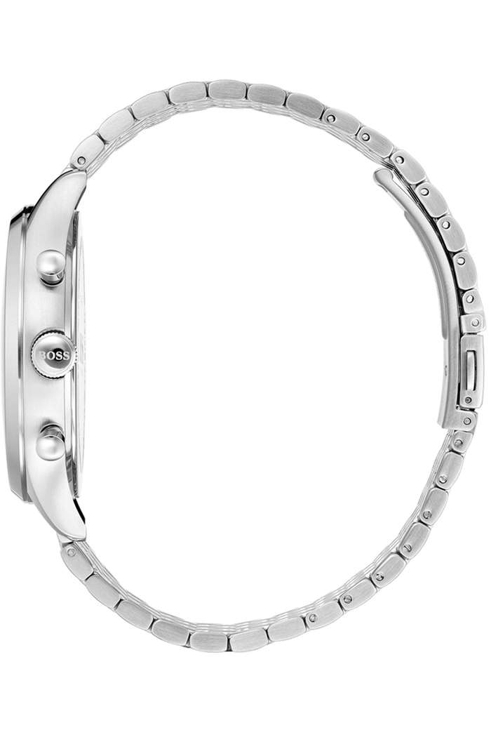 Hugo Boss Companion Black Dial Silver Steel Strap Watch for Men - 1513652