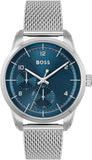 Hugo Boss Sophio Blue Dial Silver Mesh Bracelet Watch for Men - 1513942
