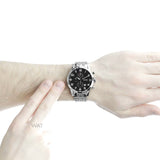 Hugo Boss Aeroliner Chronograph Black Dial Silver Steel Strap Watch For Men - 1512446