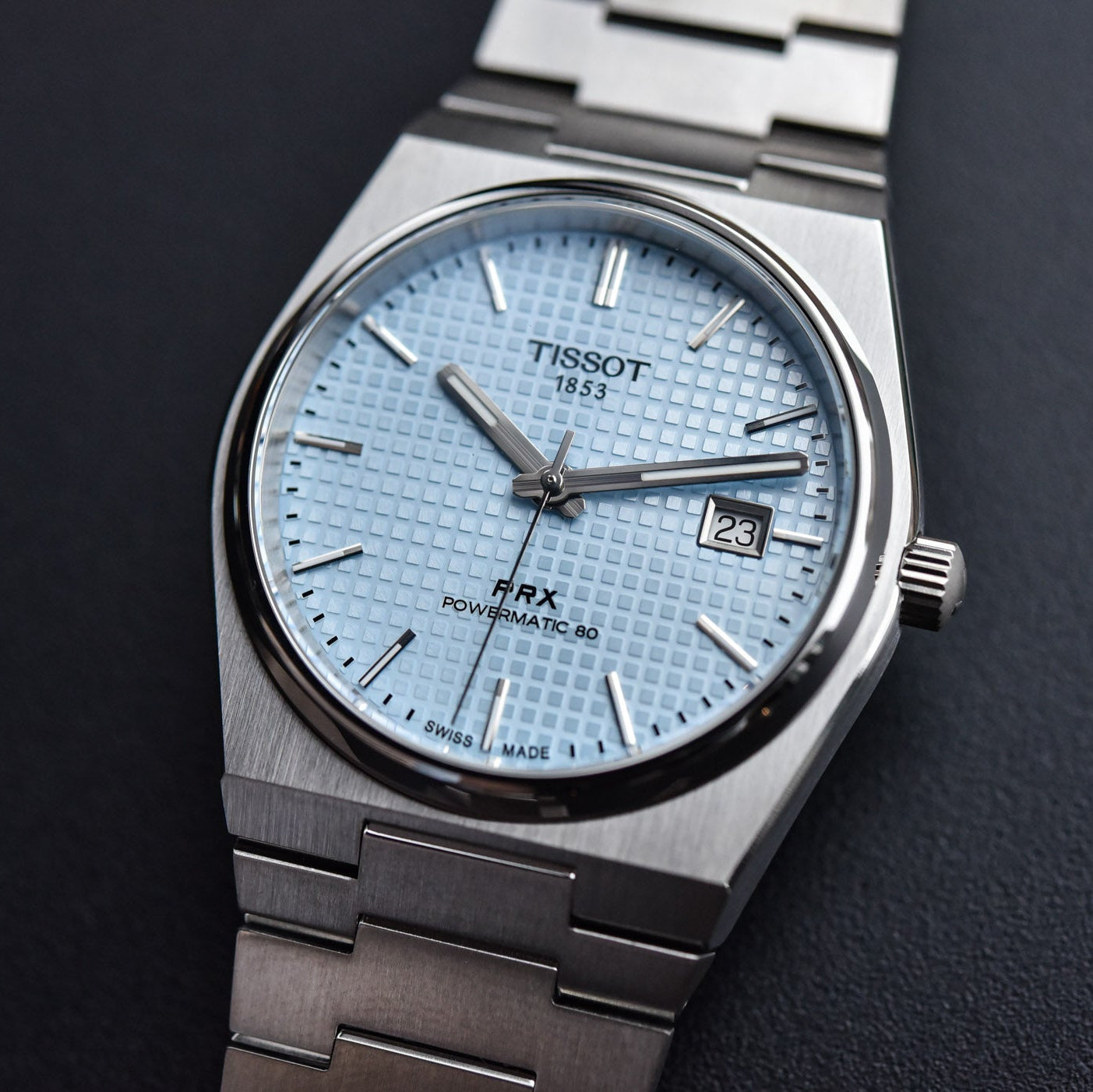 Tissot PRX Powermatic 80 Ice Blue Tiffany Dial Silver Steel Strap Watch for Men - T137.407.11.351.00