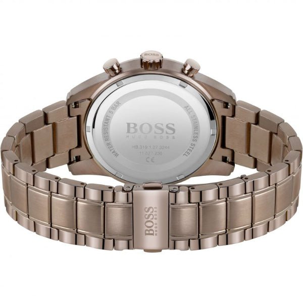 Hugo Boss Skymaster Blue Dial Brown Steel Strap Watch for Men - 1513788