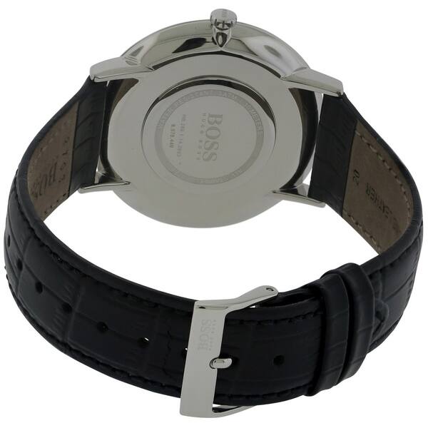 Hugo Boss Jackson Black Dial Black Leather Strap Watch for Men - 1513369