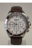Hugo Boss Ikon White Dial Brown Leather Strap Watch for Men - 1513175