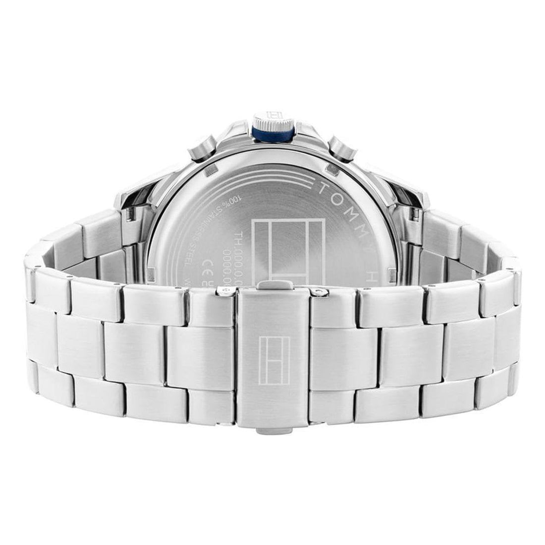 Tommy Hilfiger Blaze Chronograph Blue Dial Silver Steel Strap Watch for Men - 1792031