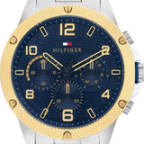 Tommy Hilfiger Blaze Chronograph Blue Dial Silver Steel Strap Watch for Men - 1792031