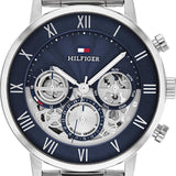 Tommy Hilfiger Legend Chronograph Blue Dial Silver Steel Strap Watch For Men - 1710569