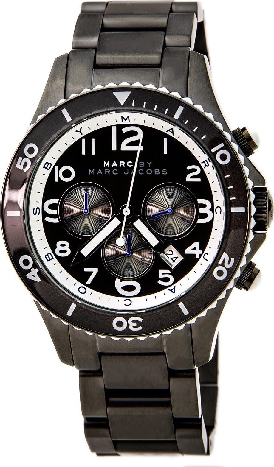 Marc Jacobs Rock Chronograph Limited Edition Gray Dial Gray Steel Strap Watch for Women - MBM5025