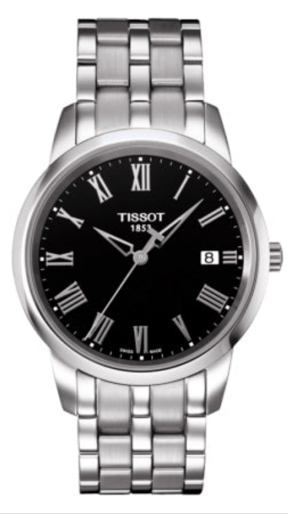 Tissot T Classic Dream Black Dial Silver Steel Strap Watch for Men - T033.410.11.053.01