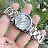 Burberry The City Silver Dial Silver Steel Strap Watch for Women - BU9143