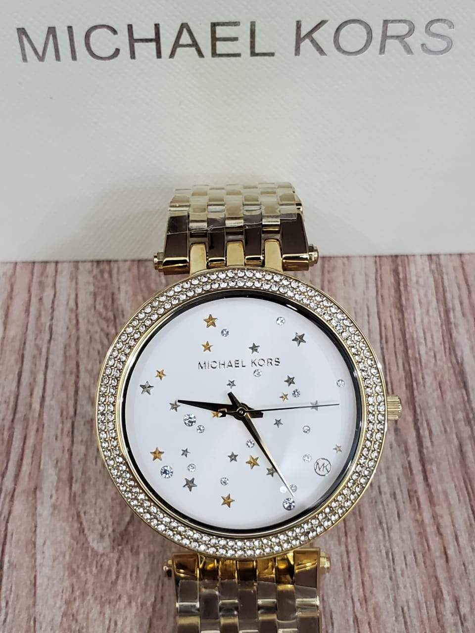 Michael Kors Darci White Dial Gold Steel Strap Watch for Women - MK3727