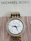 Michael Kors Darci White Dial Gold Steel Strap Watch for Women - MK3727