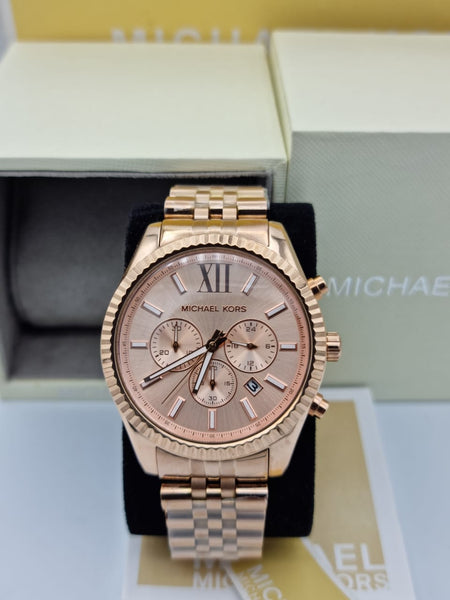 Michael Kors Lexington Gold Dial Gold Steel Strap Watch for Women - MK6473