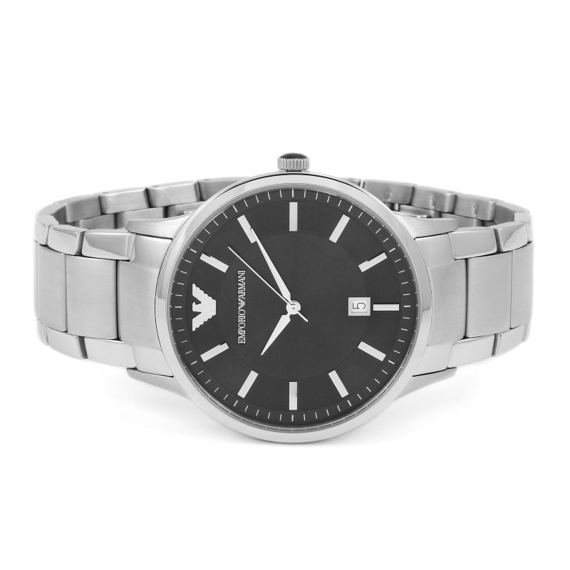 Emporio Armani Sportivo Black Dial Silver Stainless Steel Watch For Men - AR2457