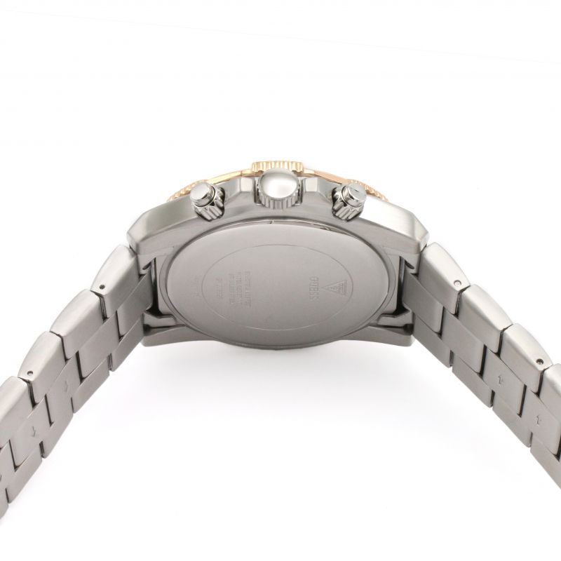 Guess Commander Chronograph Blue Dial Two Tone Steel Strap Watch for Men - GW0056G5