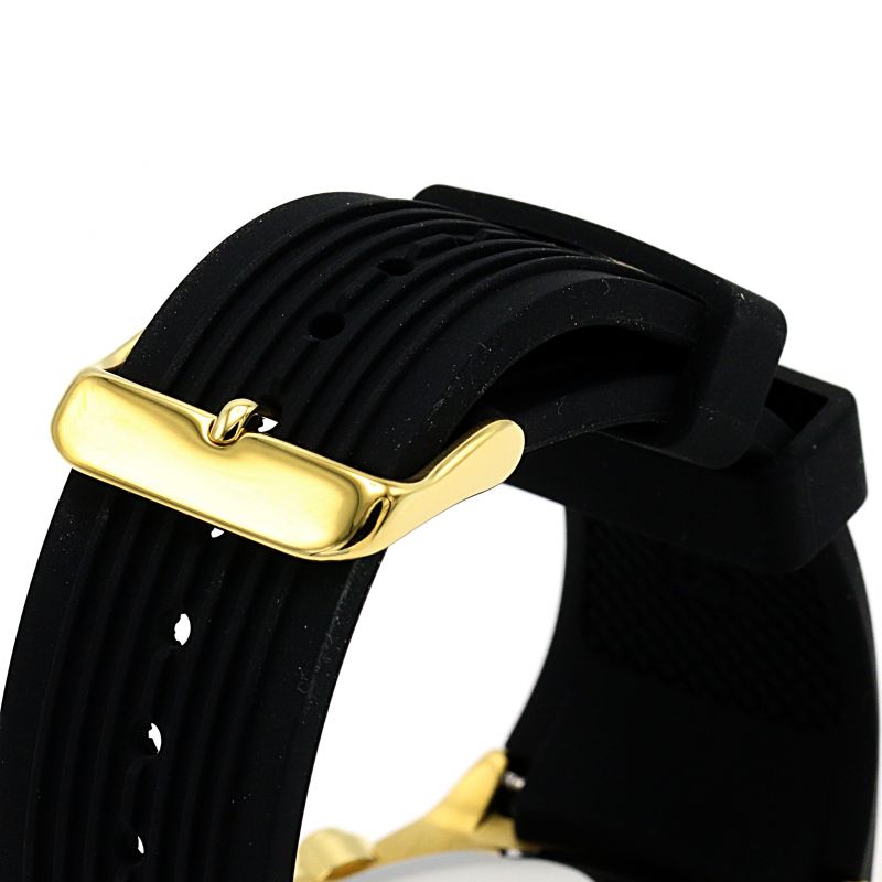 Guess Poseidon Chronograph Black Dial Black Rubber Strap Watch for Men - GW0057G1