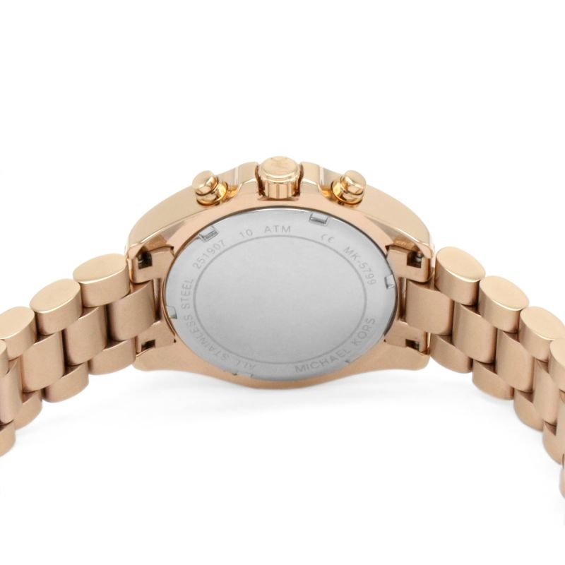 Michael Kors Bradshaw Chronograph Rose Gold Dial Rose Gold Steel Strap Watch for Women - MK5799