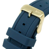 Hugo Boss Globetrotter Blue Dial Blue Silicone Strap Watch for Men - 1513822