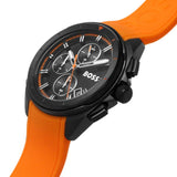Hugo Boss Volane Black Dial Orange Silicone Strap Watch for Men - 1513957