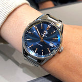 Tag Heuer Carrera Quartz Blue Dial Silver Steel Strap Watch for Women - WAR1112.BA0601