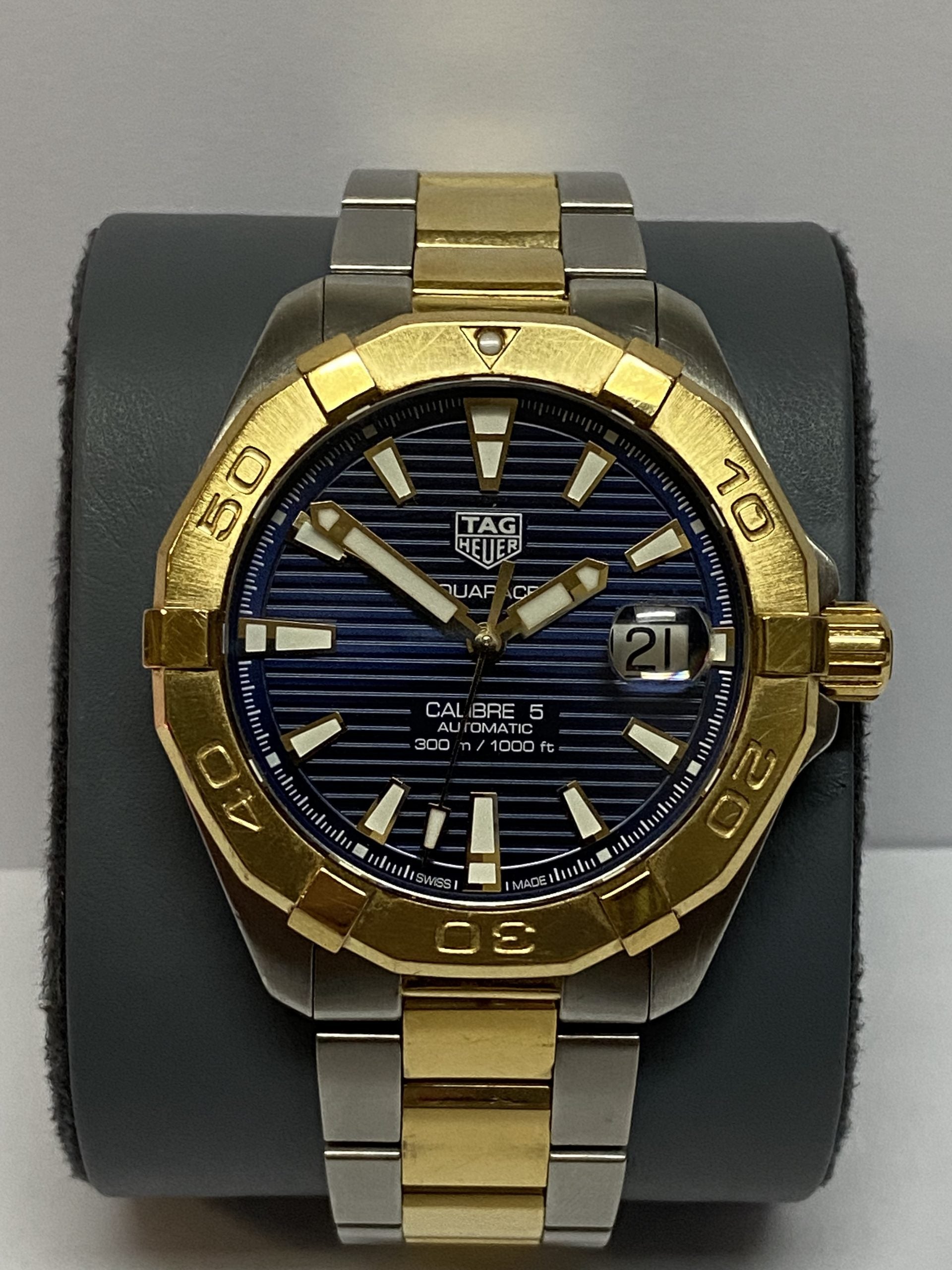 Tag Heuer Aquaracer Calibre 5 Blue Dial Two Tone Steel Strap Watch for Women - WBD2120.BB0930