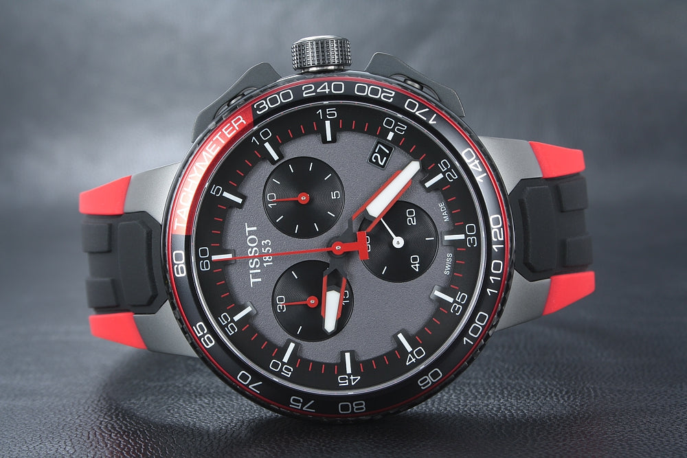 Tissot T Race Cycling Vuelta Black Dial Two Tone Rubber Strap Watch For Men - T111.417.37.441.01