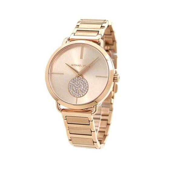 Michael Kors Portia Rose Gold Dial Rose Gold Steel Strap Watch for Women - MK3640
