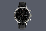 IWC Portofino Chronograph Black Dial Black Leather Strap Watch for Men - IW391029