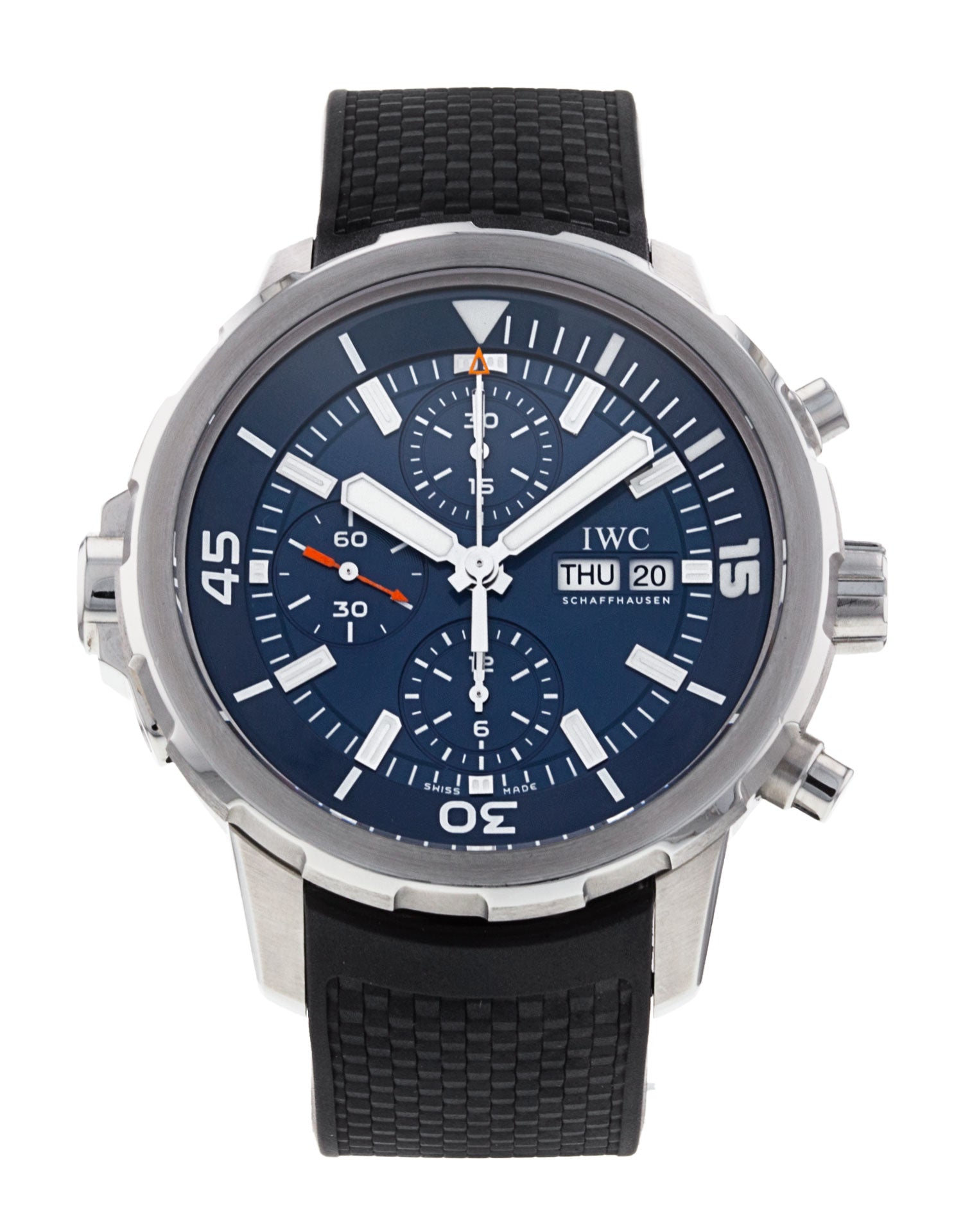 IWC Aquatimer Automatic Chronograph 44mm Blue Dial Black Rubber Strap Watch for Men - IW376805
