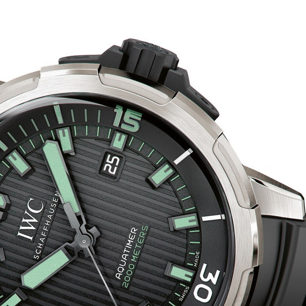 IWC Aquatimer Automatic 2000 Black Dial Black Rubber Strap Watch for Men - IW358002