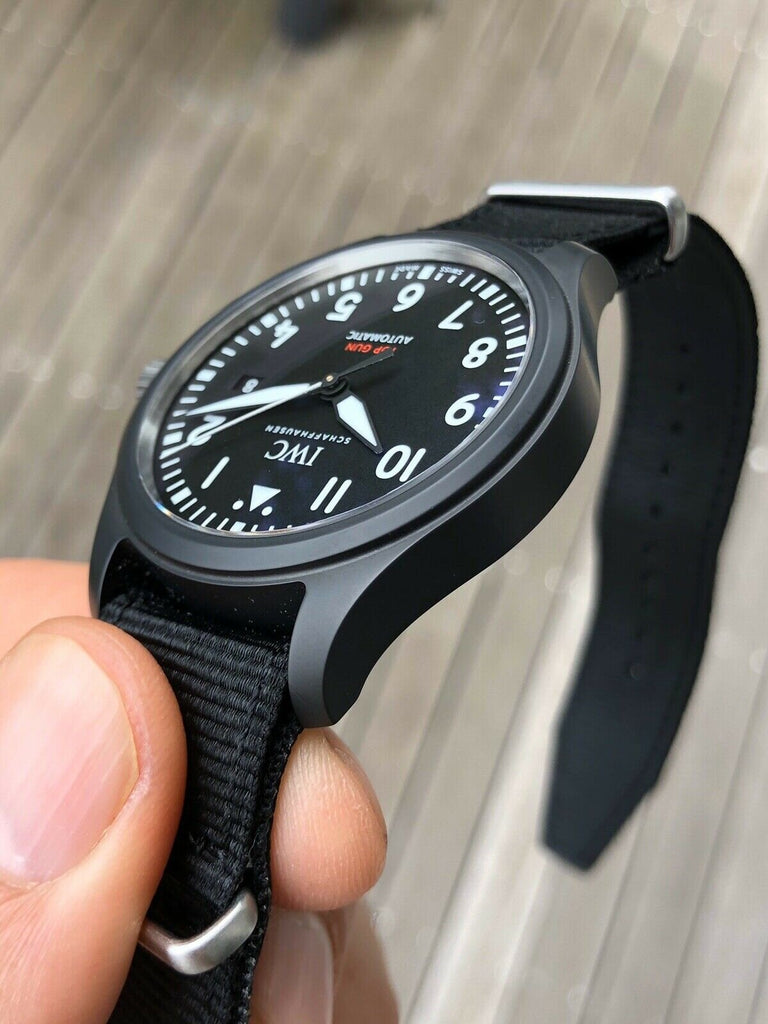 IWC Pilot Watch Chronograph Top Gun Edition Black Dial Black Nylon Strap Watch for Men - IW326901